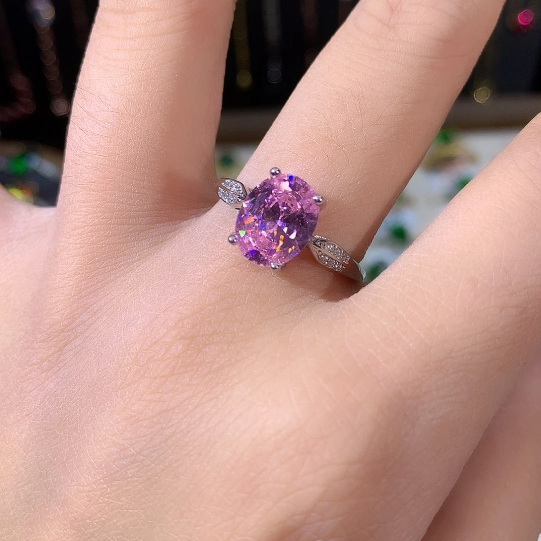 戒指蓝宝石银S925镶嵌白810