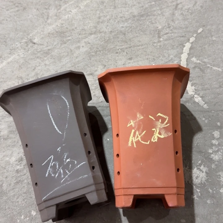 紫砂花盆 高度22口径16俩只 微瑕