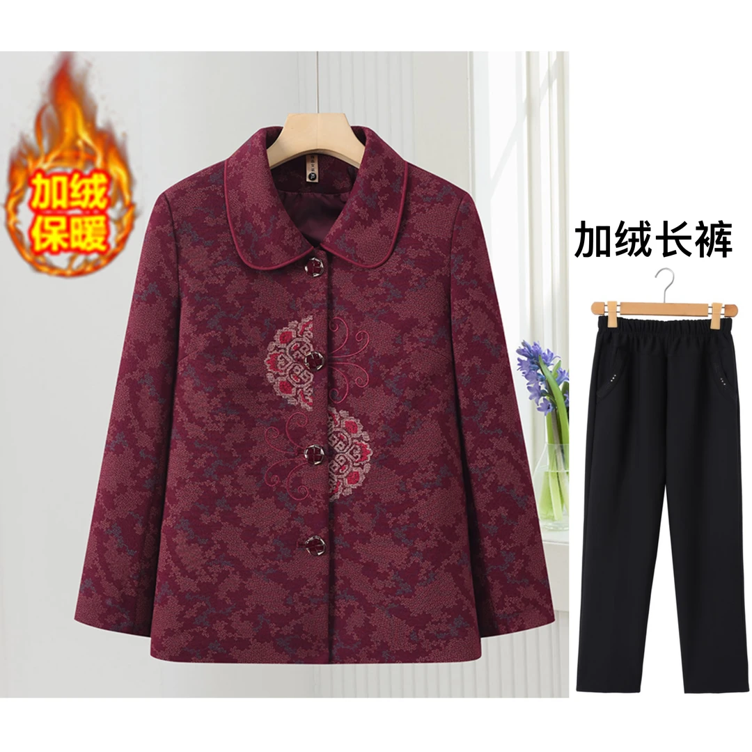 妈妈装中老年衣服60岁70岁80岁秋冬外套老年人外套喜婆婆喜妈妈