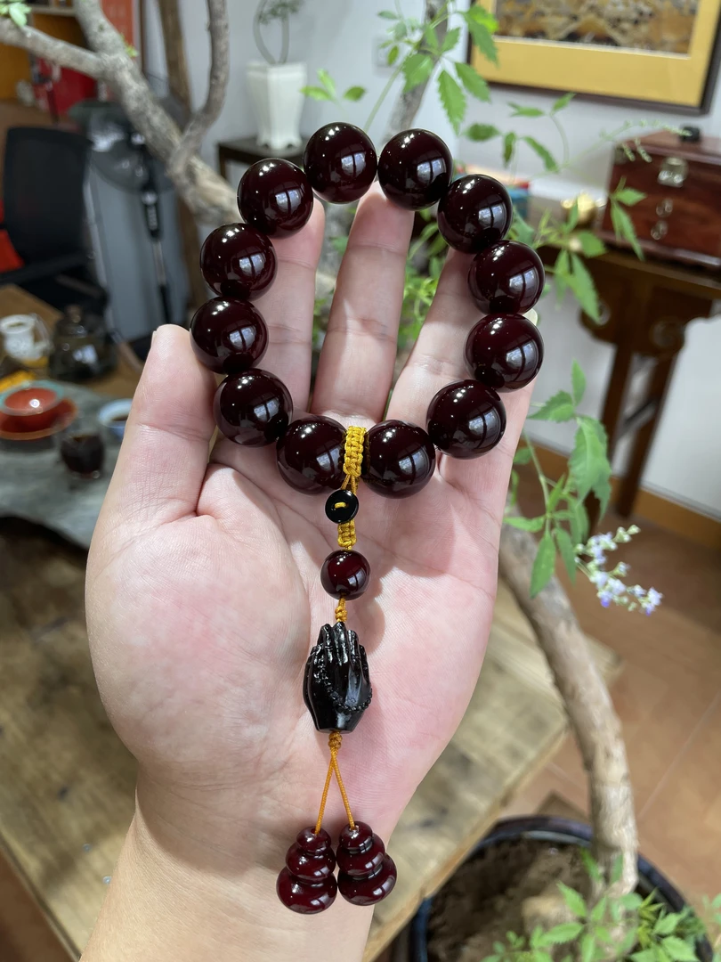 正宗帝王血龙木2.0x12颗千年老料天花板高透男女文玩手串