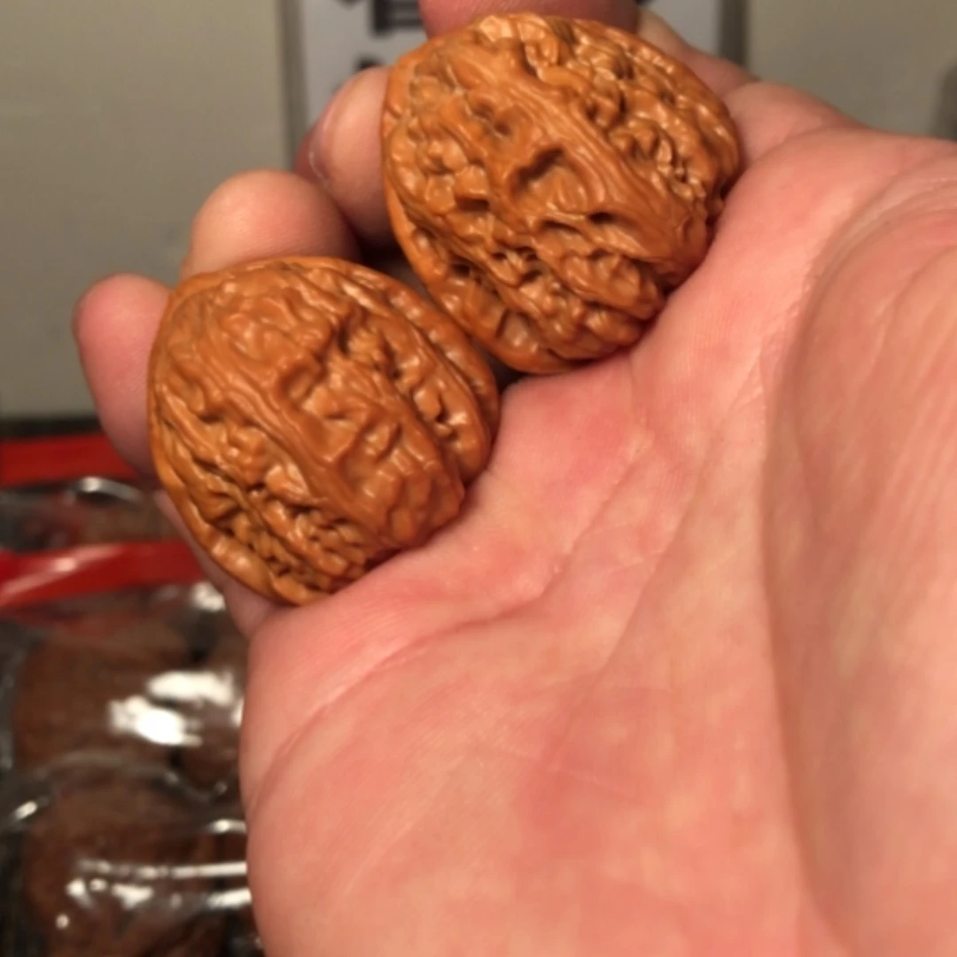 【闪购商品】文玩核桃把件三角白31