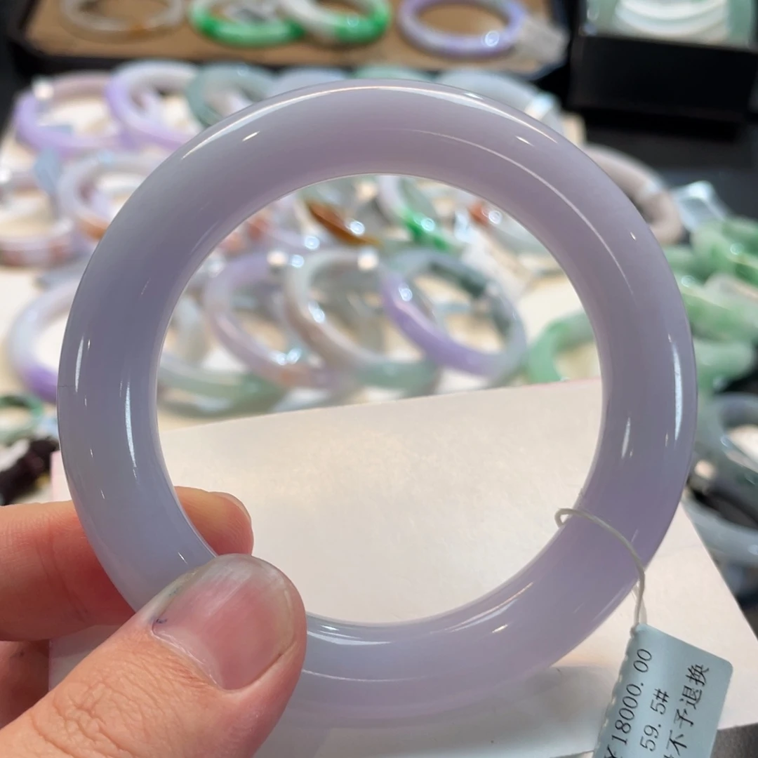 翡翠未镶嵌手镯123号 59圆条