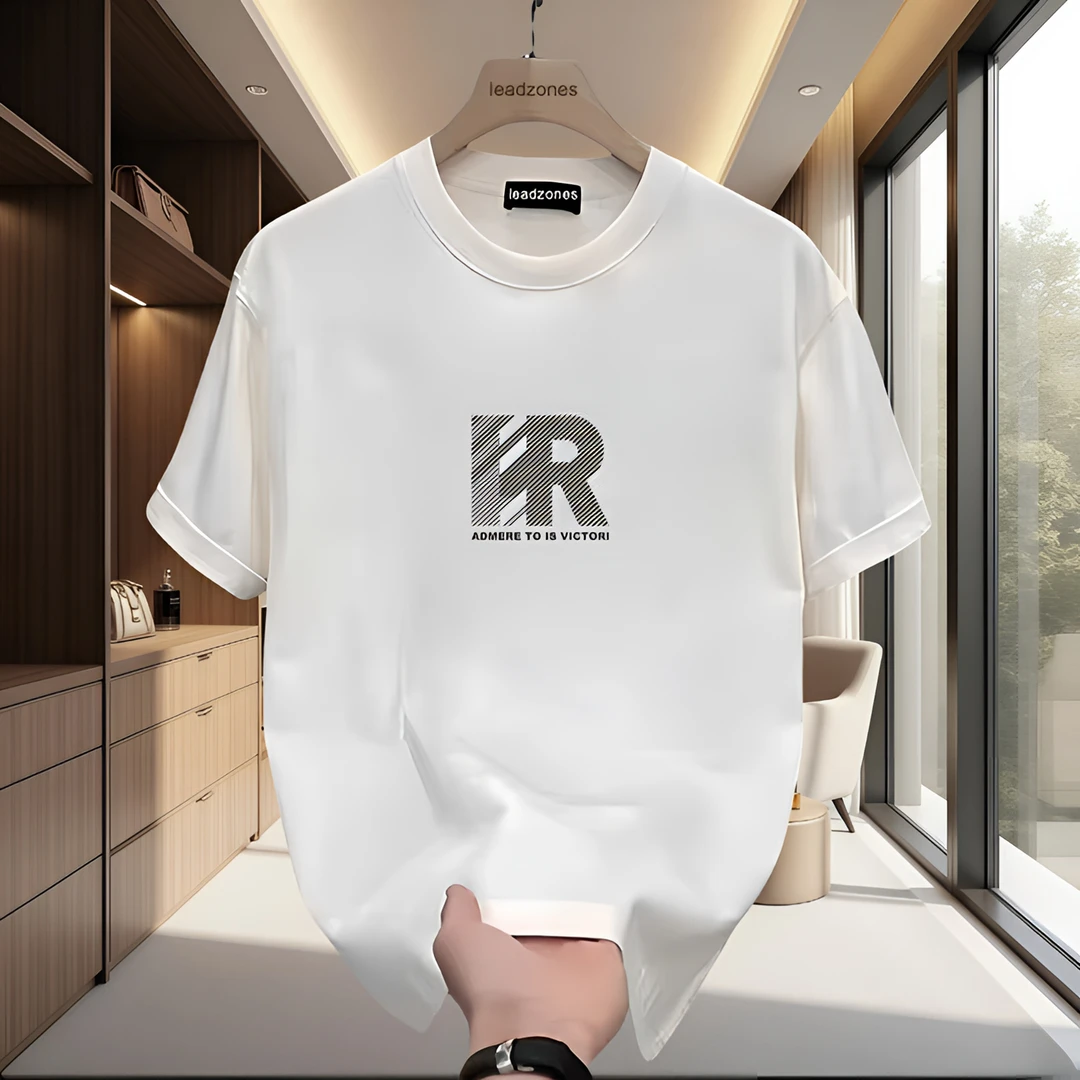 夏季新款男士圆领纯棉青年简约文字短袖休闲t恤时尚潮流上衣