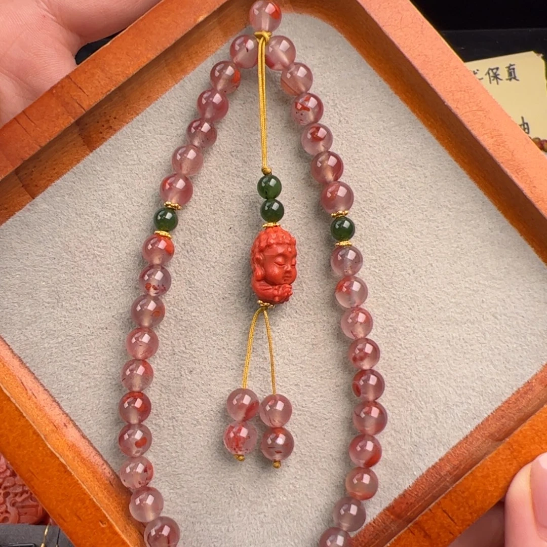 南红玛瑙银S925镶嵌（宝宝佛飘花手机挂6+）