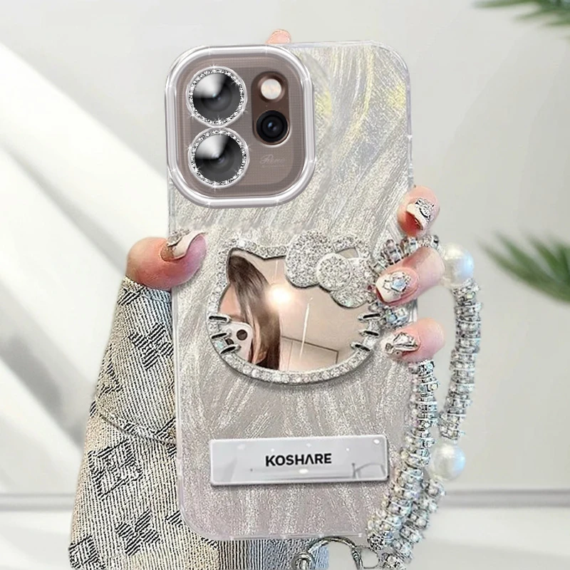 带镜头膜OPPOReno15手机壳PLW110羽纱KT猫镜子reno15pro软壳全包