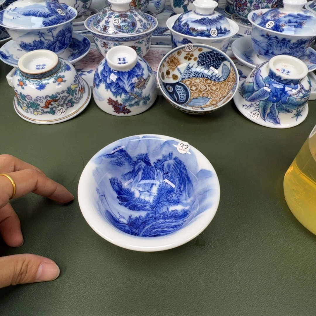 陶瓷景德镇纯手工纯手绘茶具木木32