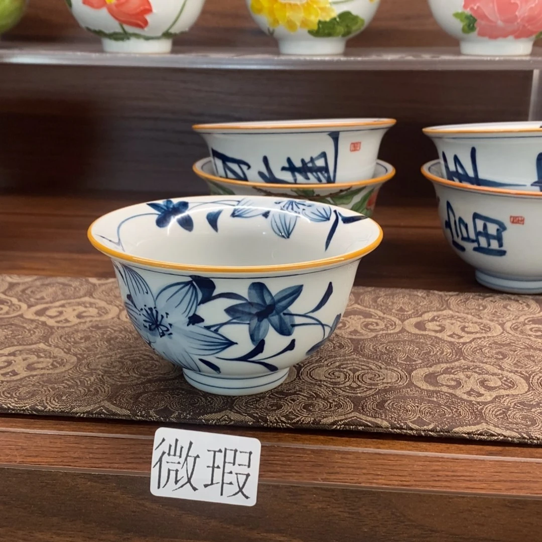 釉下彩老陶泥手工绘制