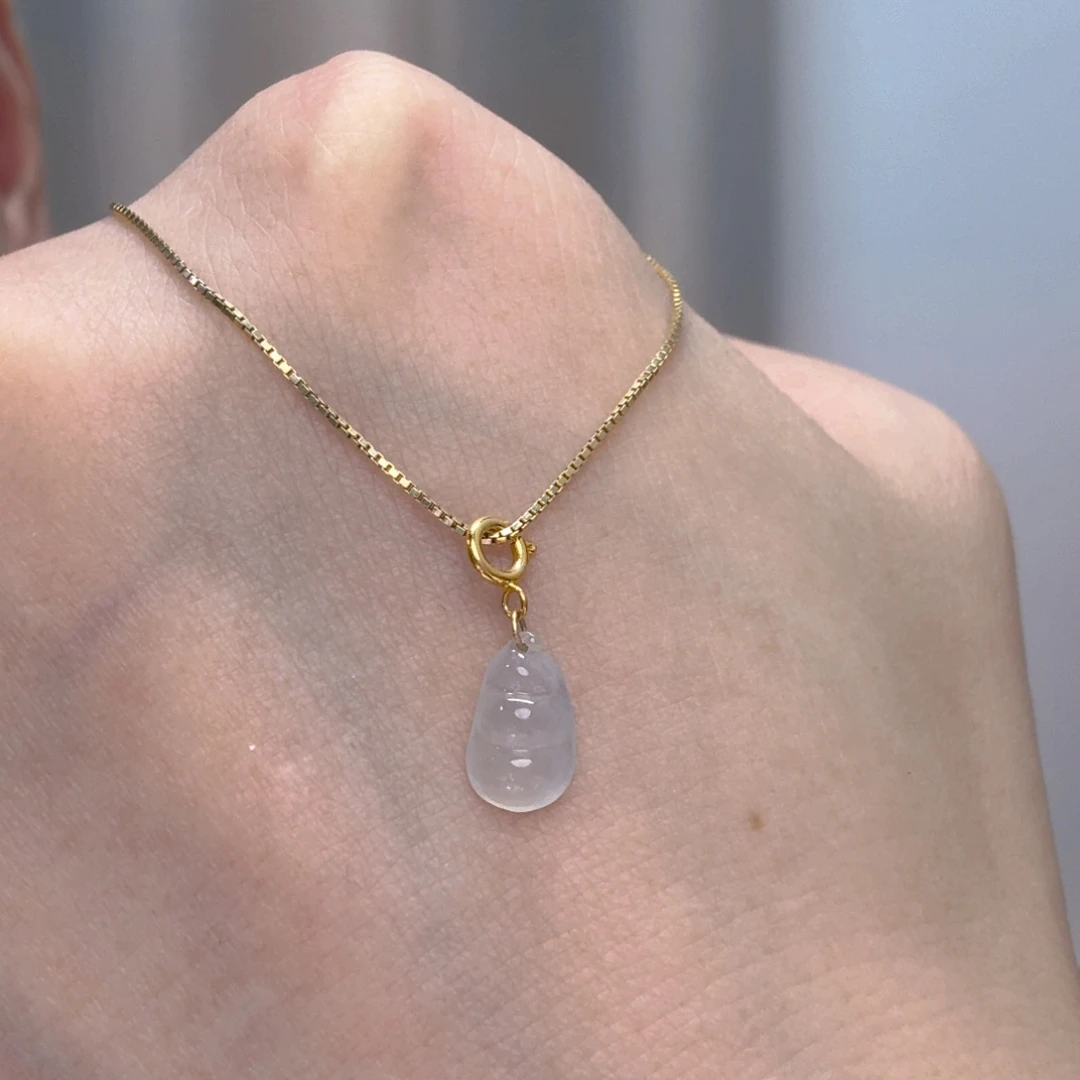 吊坠(不含链)18K金镶嵌翡翠