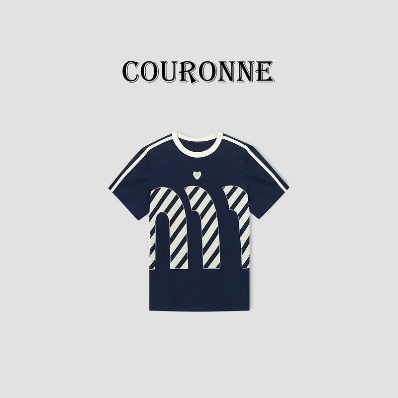 【桐桐】-潮牌设计感潮酷修身百搭圆领短袖打底上衣24221