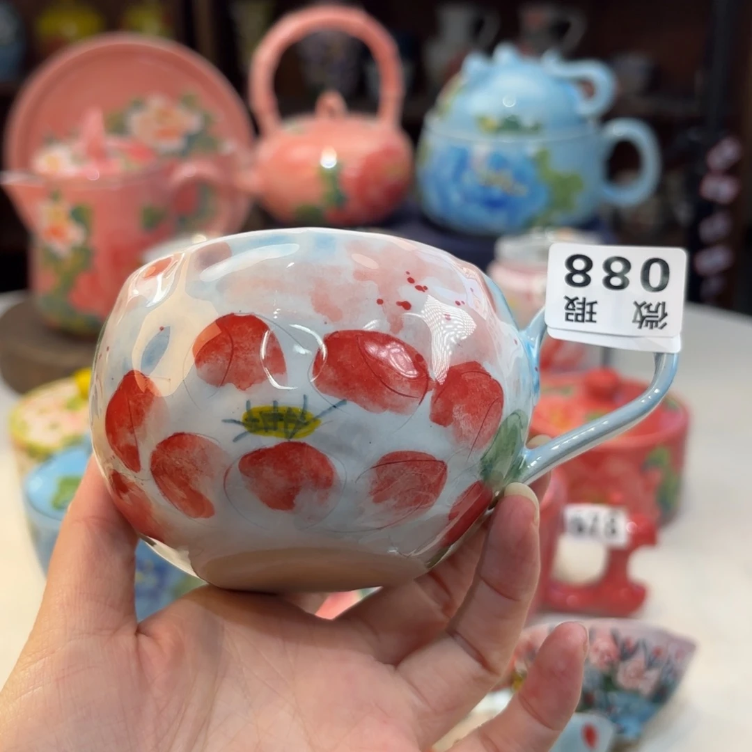 浪**?景德镇手绘高温釉下彩陶瓷茶具