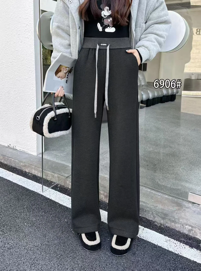 6906女士加绒休闲裤子