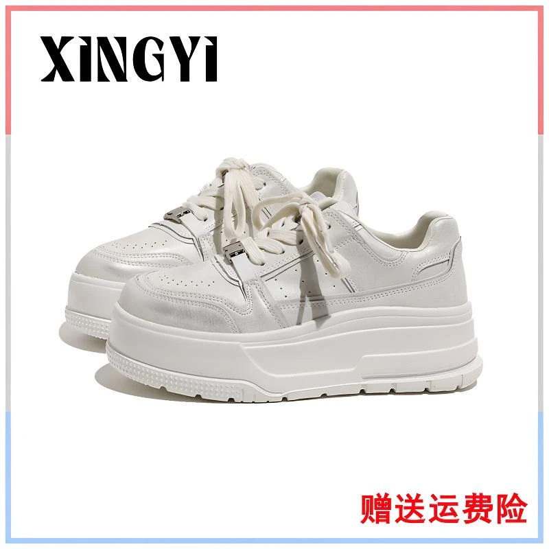 首谷复古小众厚底增高小白鞋女2025春新款小个子时尚百搭休闲板鞋