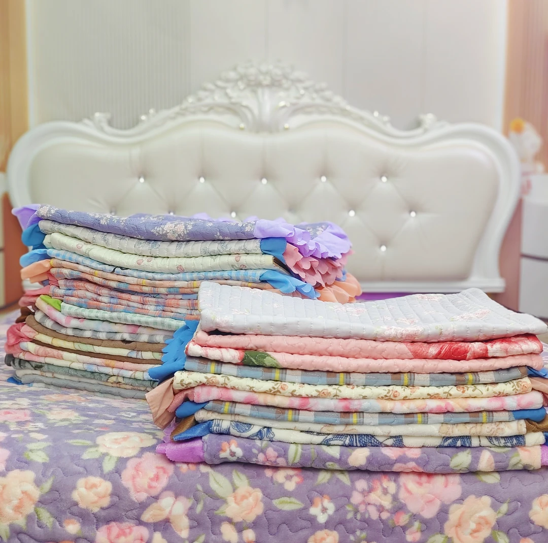 《格调枕头-随机花色》泡泡 棉新款双层纱绗绣花边枕套（一对装）