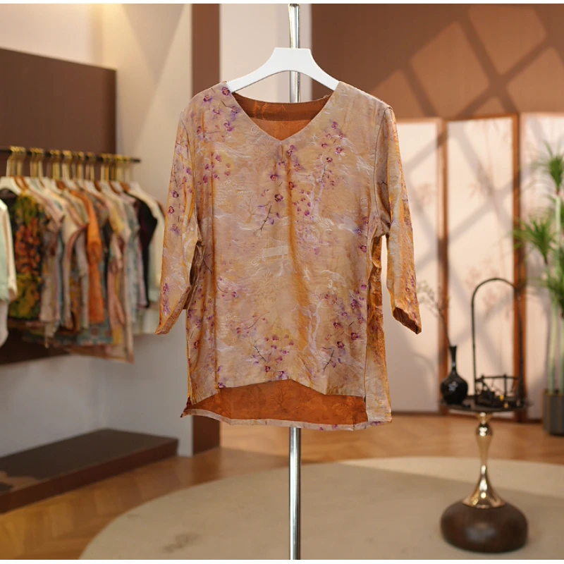 【清雨紫梅】新中式百搭气质高端优雅清雨紫梅衬衫