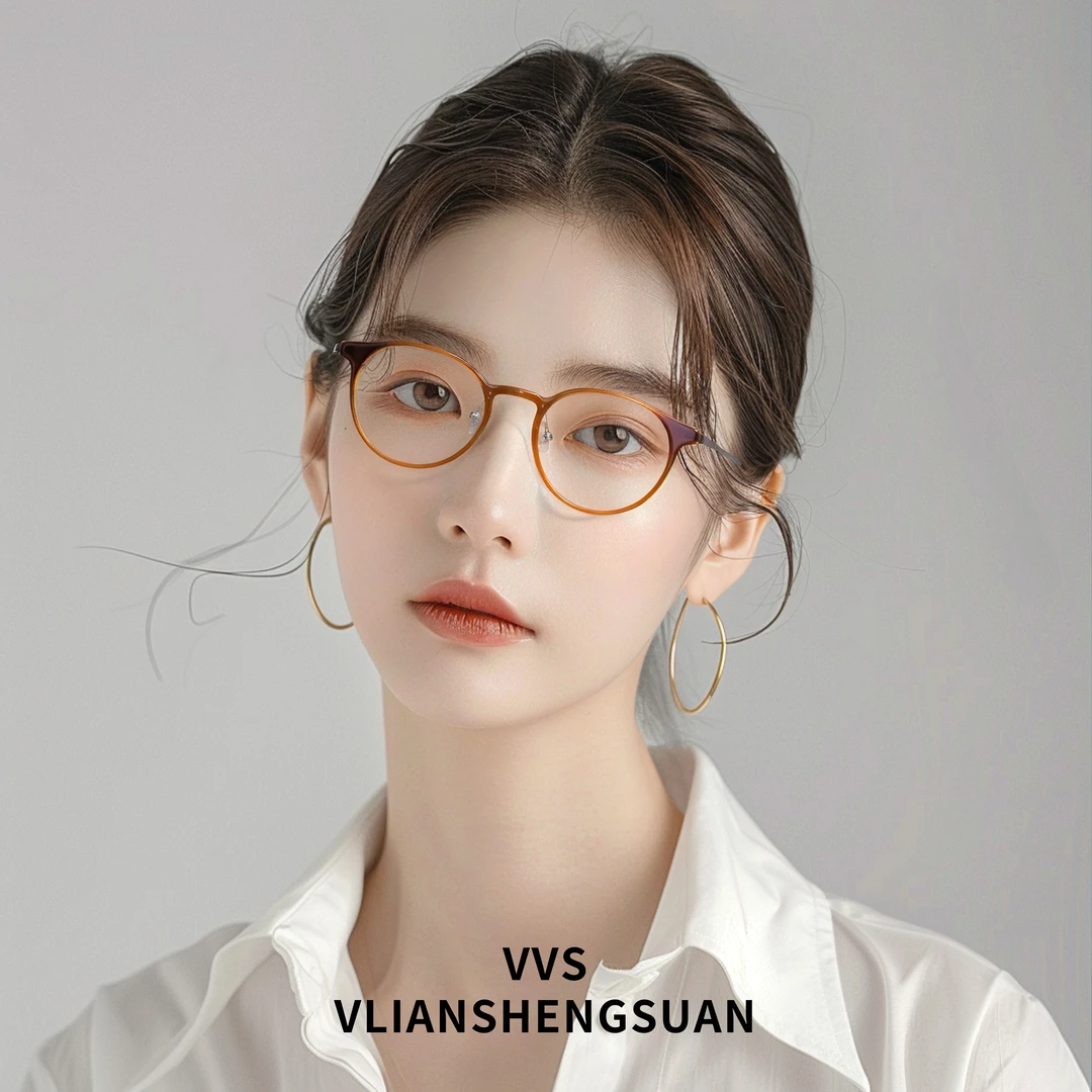 VVS眼镜镜框平光防蓝光日系超轻复古款时尚经典近视简约圆框2A54