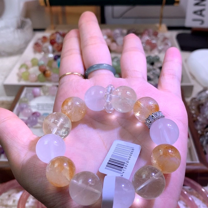 未镶嵌手链水晶黄塔晶柠檬黄diy多宝