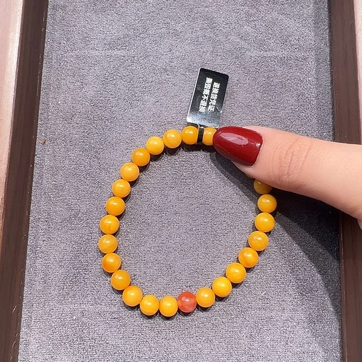 蜜蜡未镶嵌手串7.4mm蜜蜡舒服