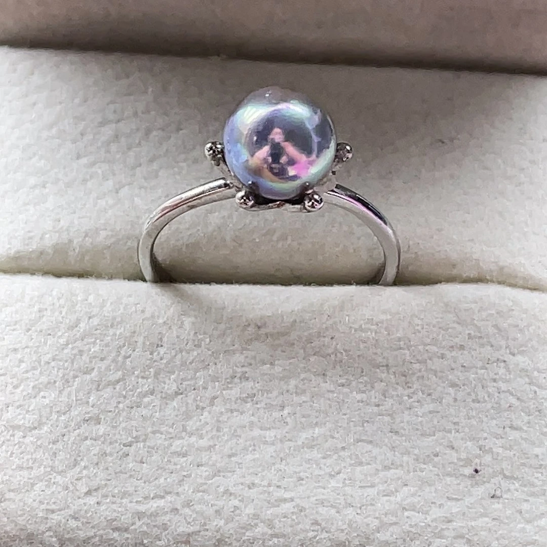 银S925镶嵌海水珍珠戒指