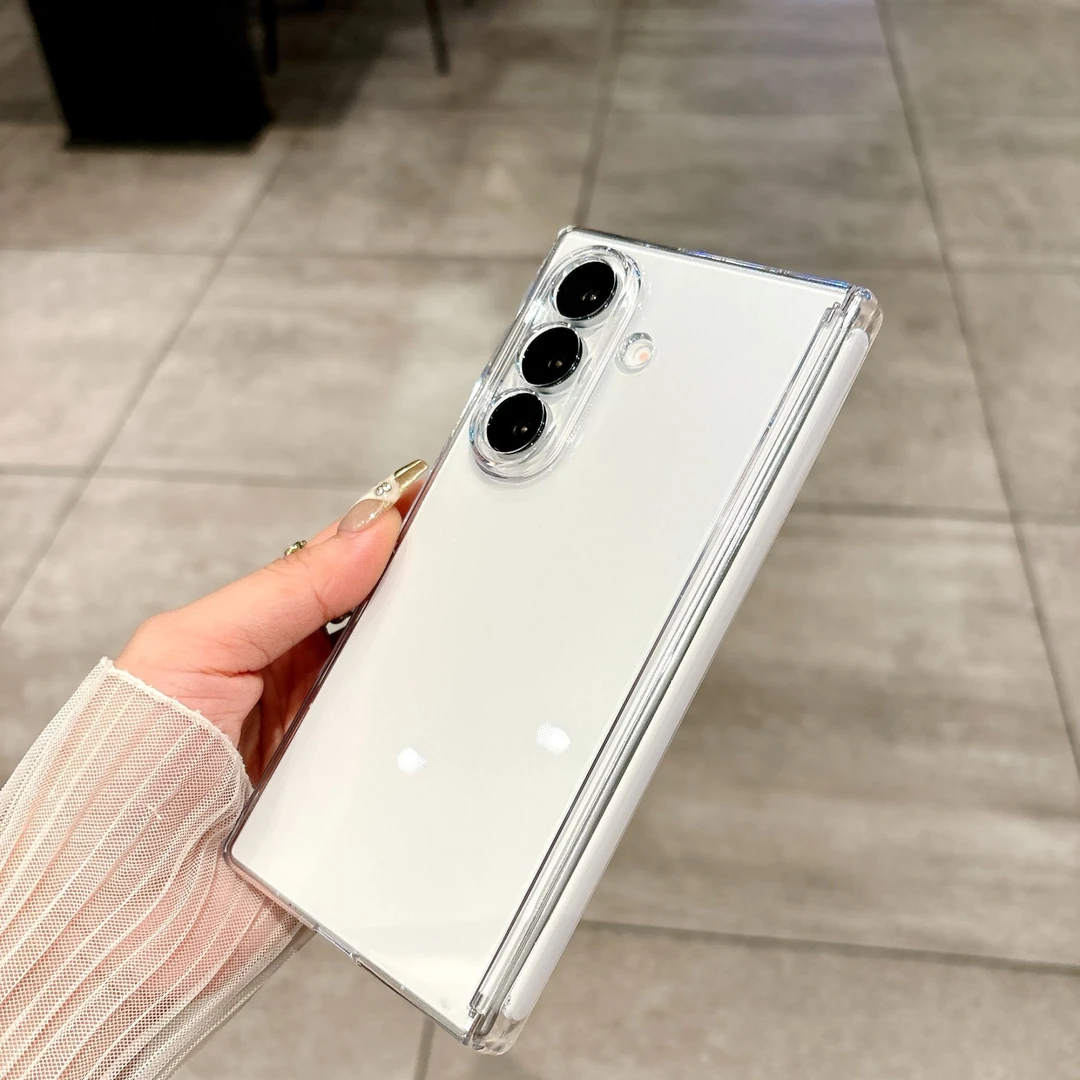 适用 三星zfold7手机壳新款磁吸中轴zfold6商务简约w24透明不发黄