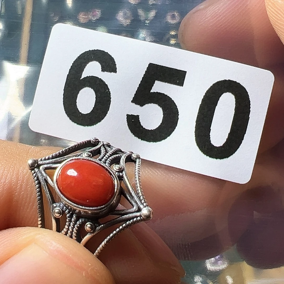 石英质玉戒指银S925镶嵌?***呀