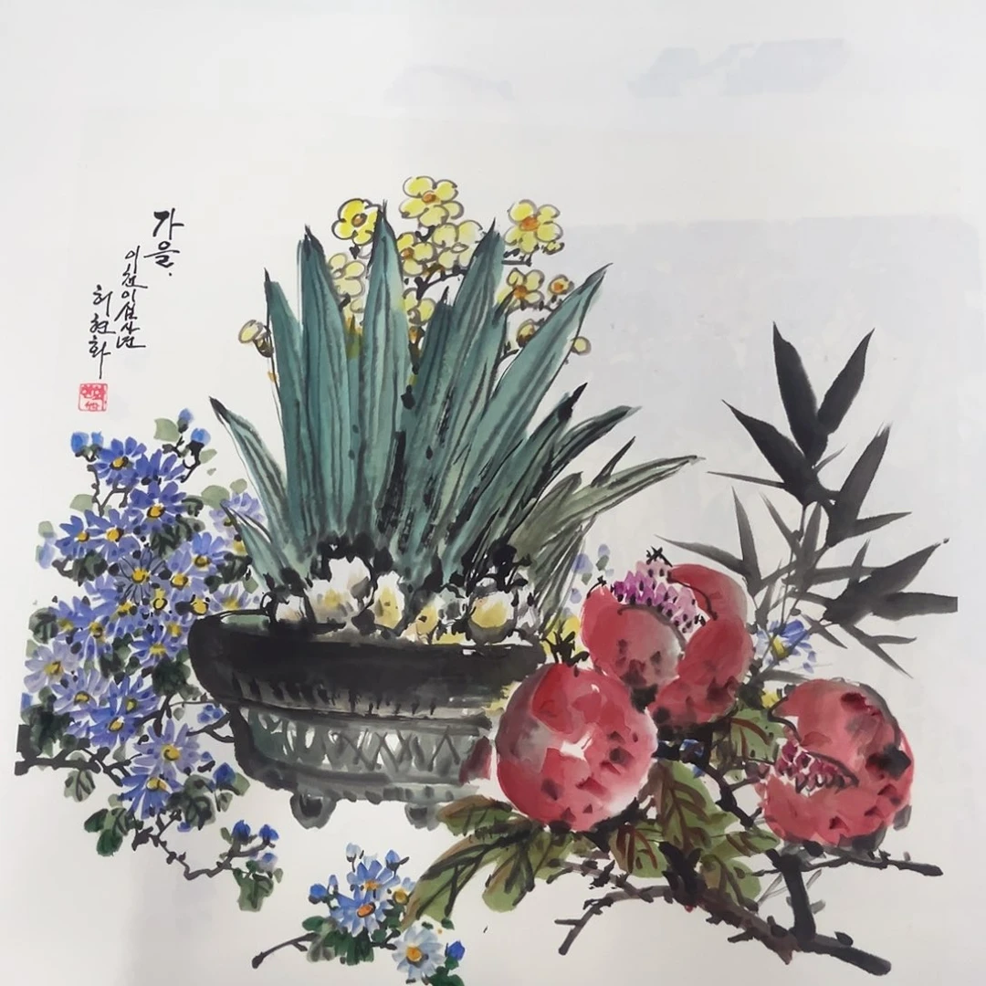 国画朝鲜水墨画作品