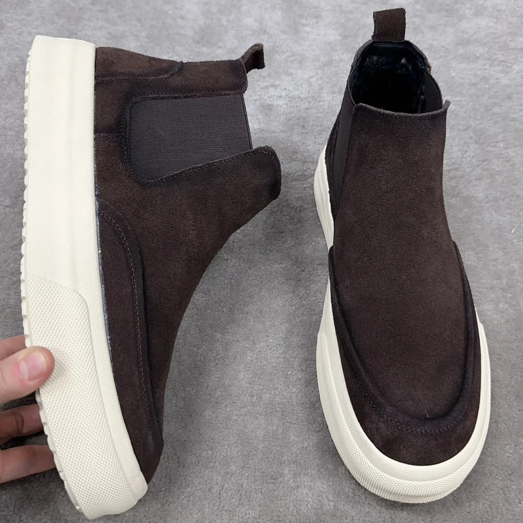 【Aysa男装】9987-1中跟运动风户外休闲鞋高帮棉鞋潮流风纯色冬季