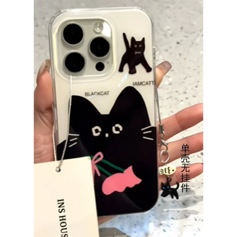 黑色哈基米苹果适用16/15iphone/14promax高级手机壳13/12双层imd