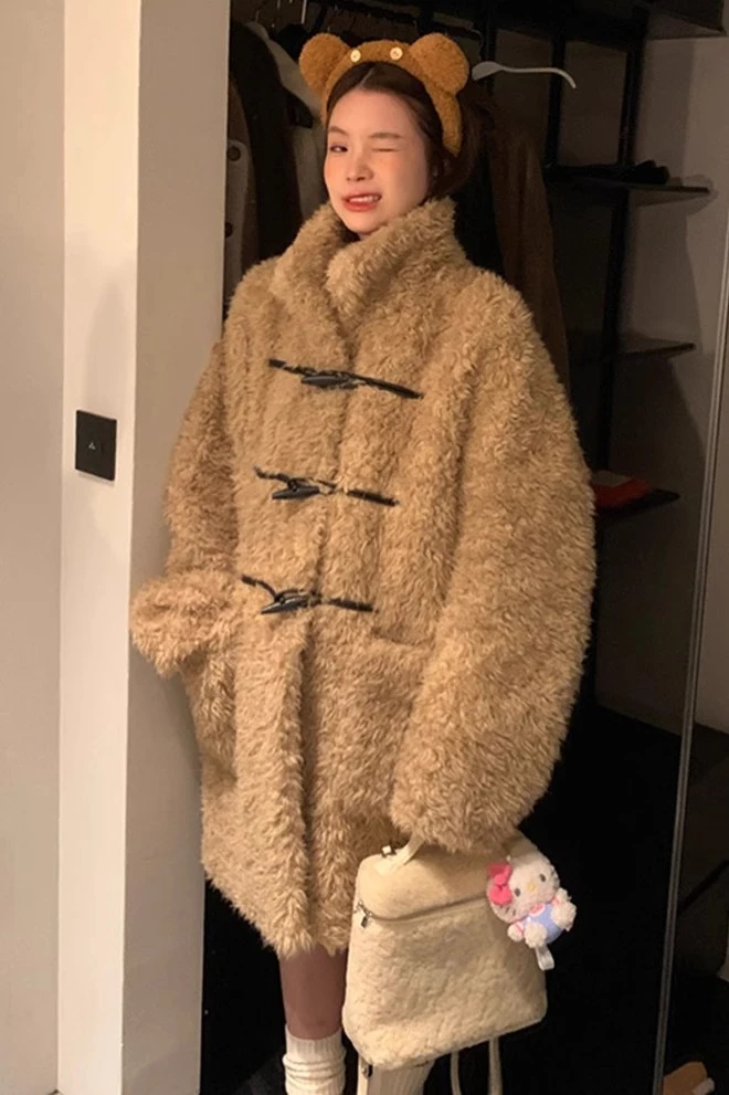 年终清仓卖完没了泰迪噗噗圈圈毛冬季新款内里空气层加厚外套