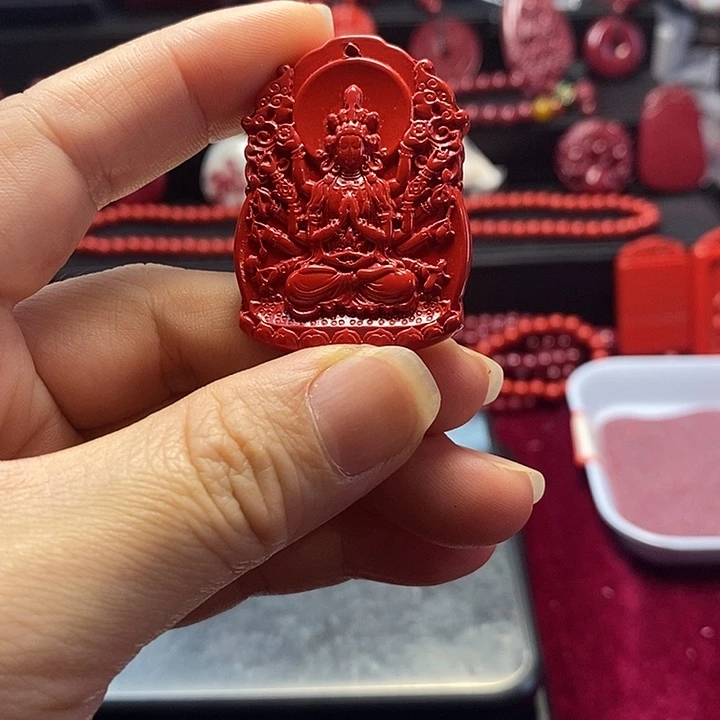天然辰砂水飞红砂千手观音