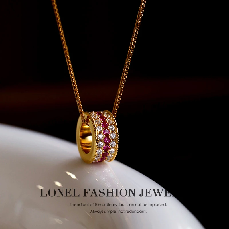 坠链均925银合成锆石 925银路路通项链女款轻奢小众高级感锁骨链