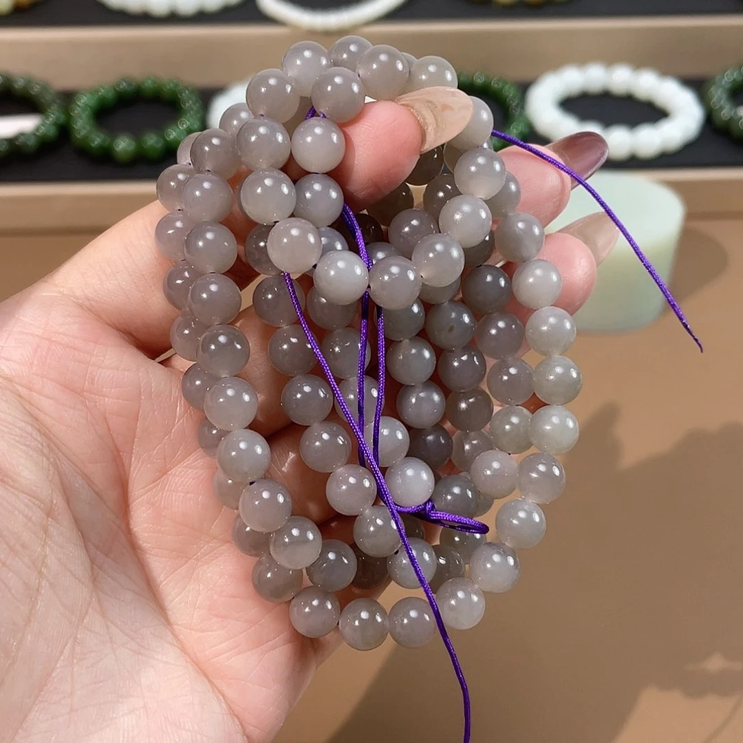 和田玉手链未镶嵌卡8 108