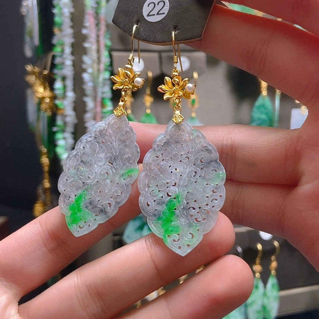 翡翠未镶嵌耳饰翡翠