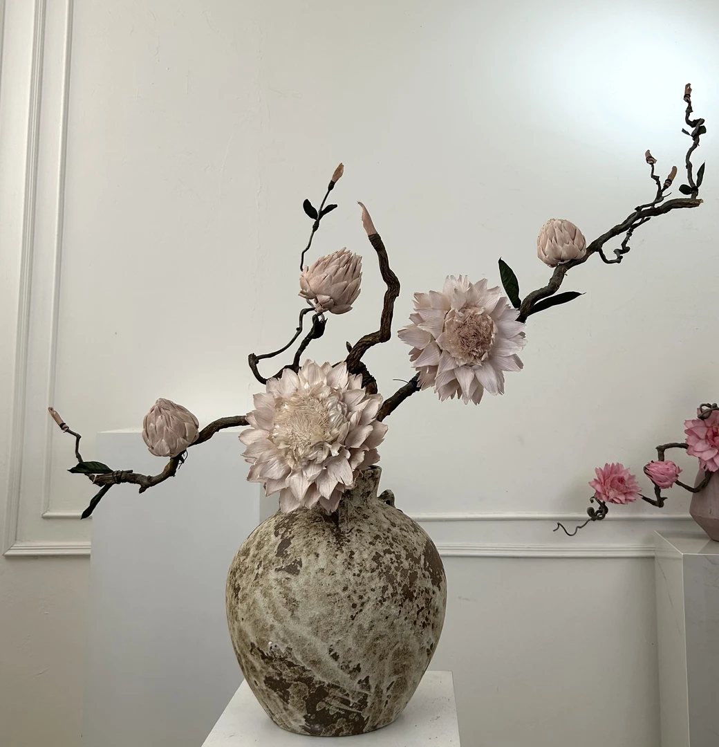 永生洋蓟，永生花一整套（换花器）
