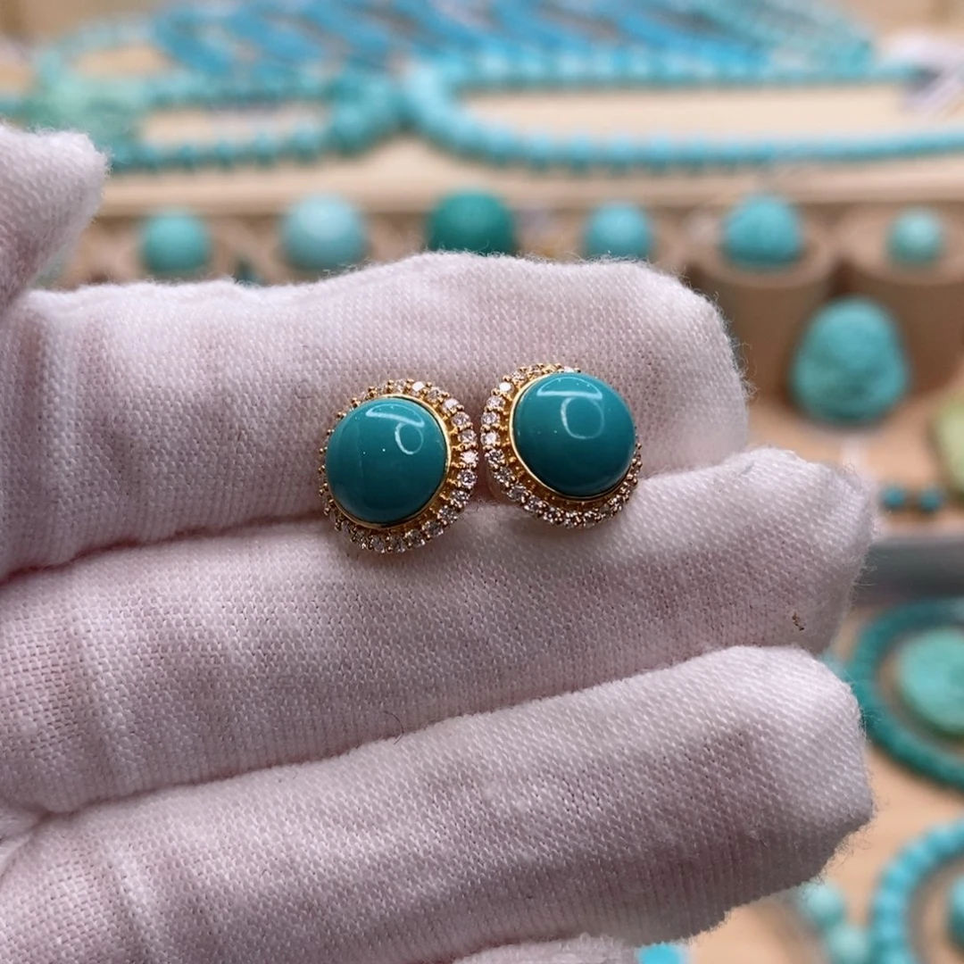 绿松石18K金镶嵌珠宝奇石