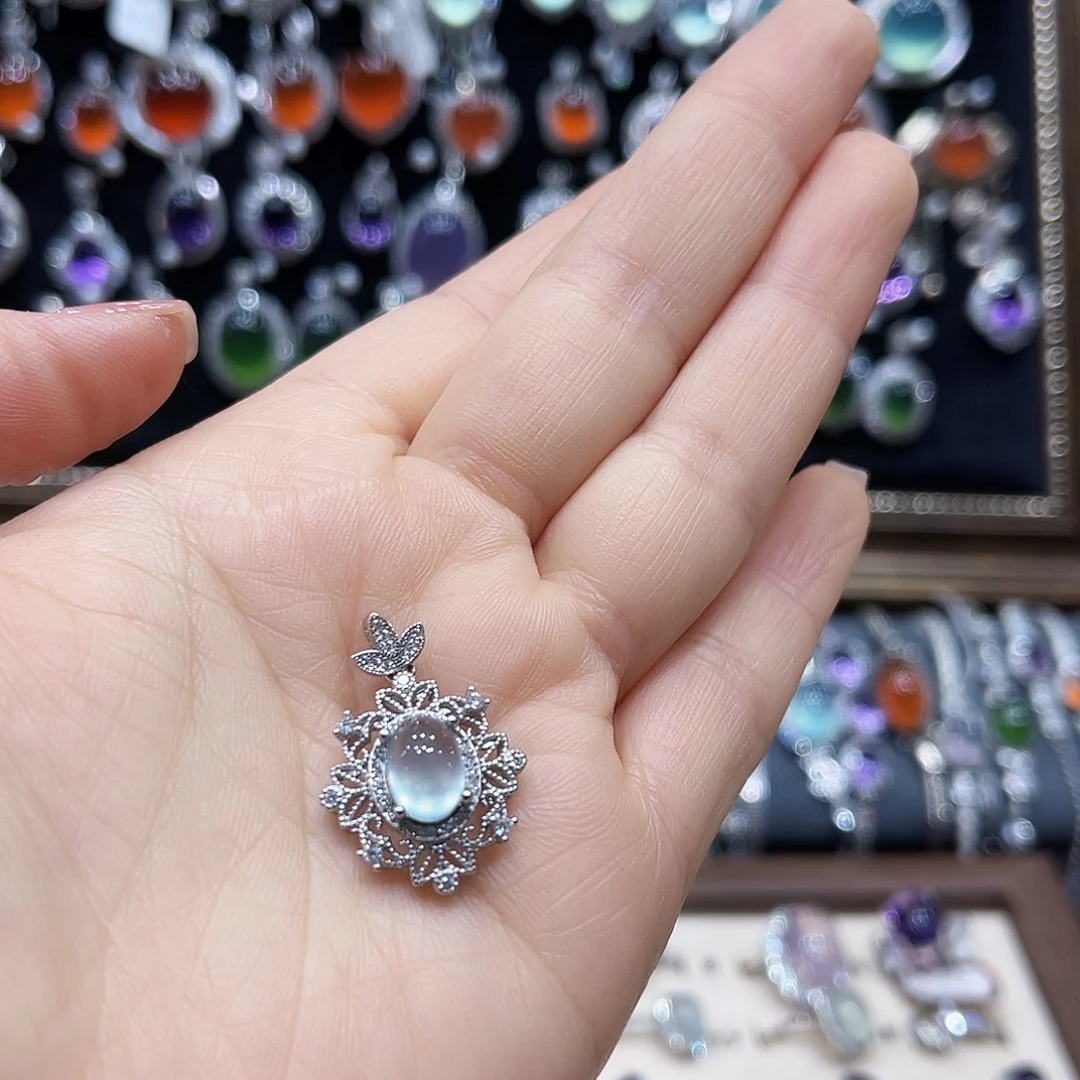 蛇纹石玉银S925镶嵌戒指