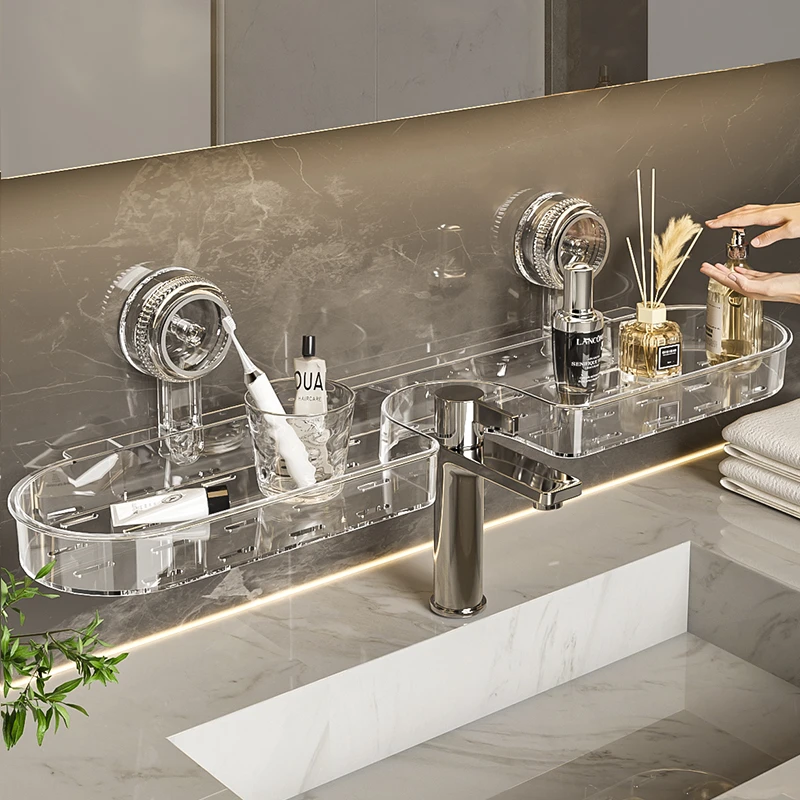 浴室置物架水龙头吸盘壁挂卫生间厕所洗手洗漱台墙上收纳各种神器