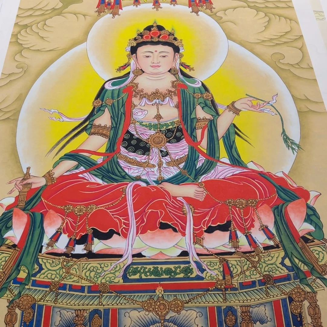 国画李老师坐像观音菩萨