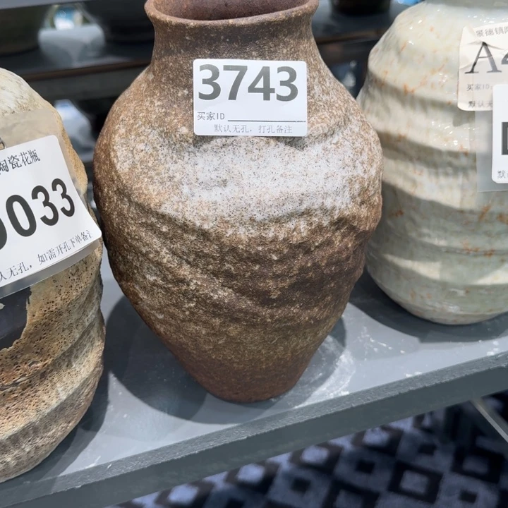 秋****瓷片景德镇高温花器编码3743高28口8默认无孔