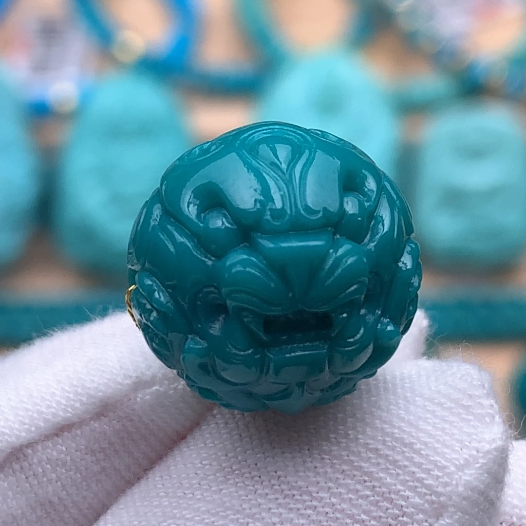 未镶嵌绿松石珠宝奇石15.5mm