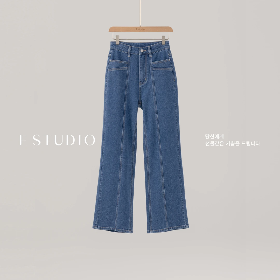 法儿家韩国限定【新品】【古着丹宁】FS510X007高腰显瘦牛仔裤