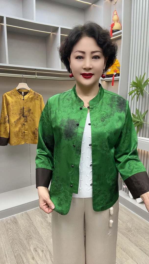 MS#5011夏季新中式复古立领开衫，衣长60