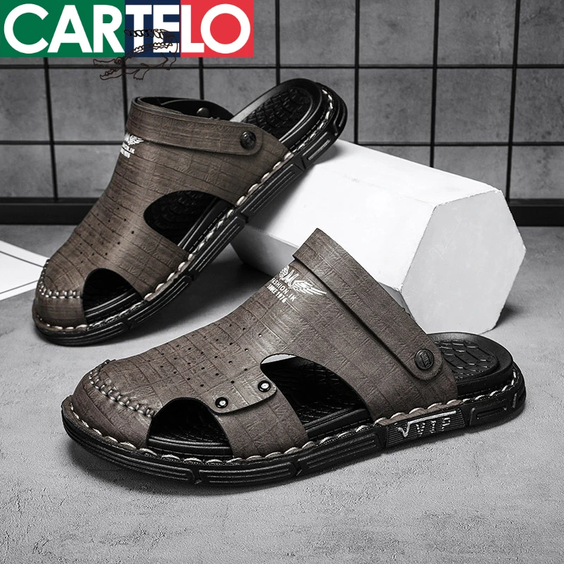 卡帝乐鳄鱼男凉鞋夏季外穿两用防滑防臭包头户外运动软底沙滩鞋