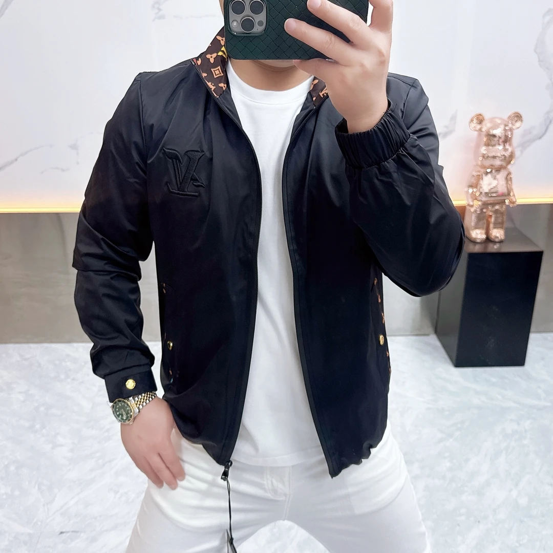 2025新款春秋季欧洲站潮牌夹克男士青年时尚休闲外套帅气修身立领