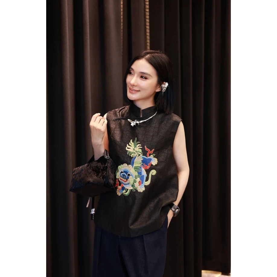 【妙妙精选】HUANGNAJI年锦-中国风新中式香云纱无袖马甲96066