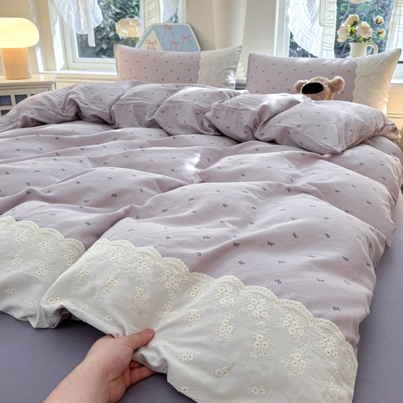 2025新款法式浪漫公主风系列蕾丝花边四件套学生宿舍单人三件套