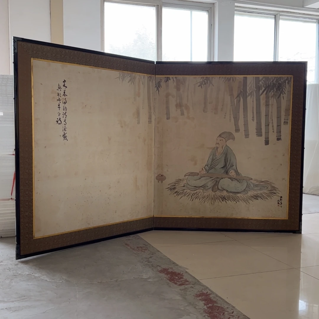 绘画屏风框画茶空间设计