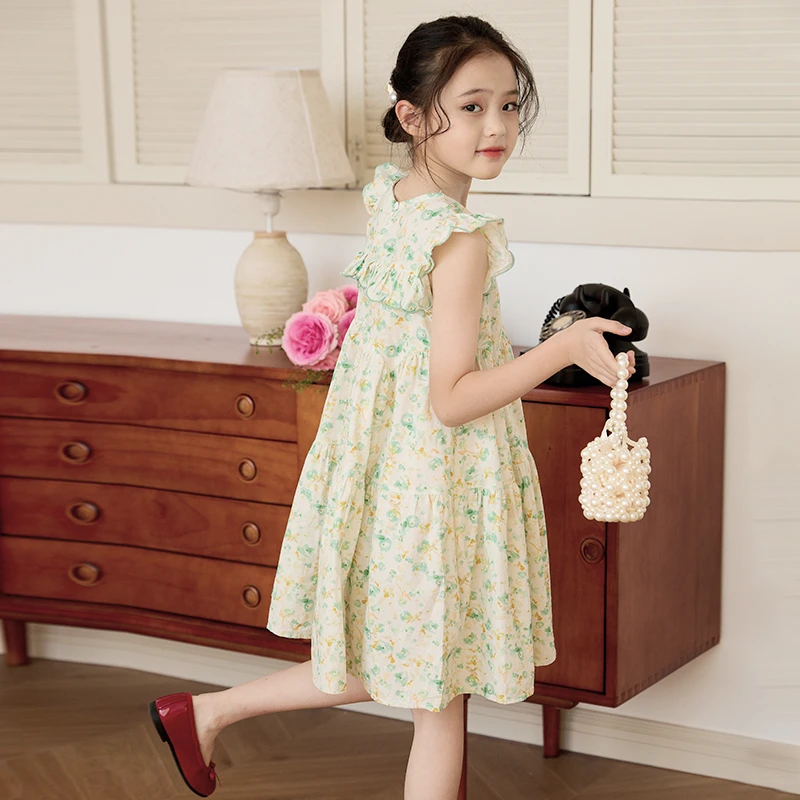 女童连衣裙夏季2025新款夏装儿童背心裙碎花裙宝宝裙子女孩公主裙