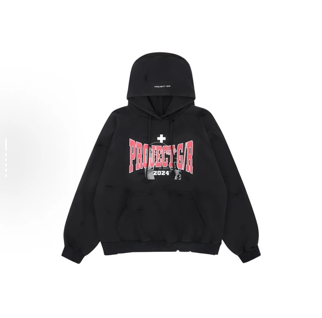 PROJECT G/R TWO FACED WASHED HOODIE 24FW双面水洗连帽卫衣