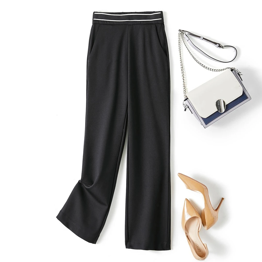 特！线下26&9！高腰显瘦！阔腿百搭垂感直筒舒适女式休闲裤 L40234