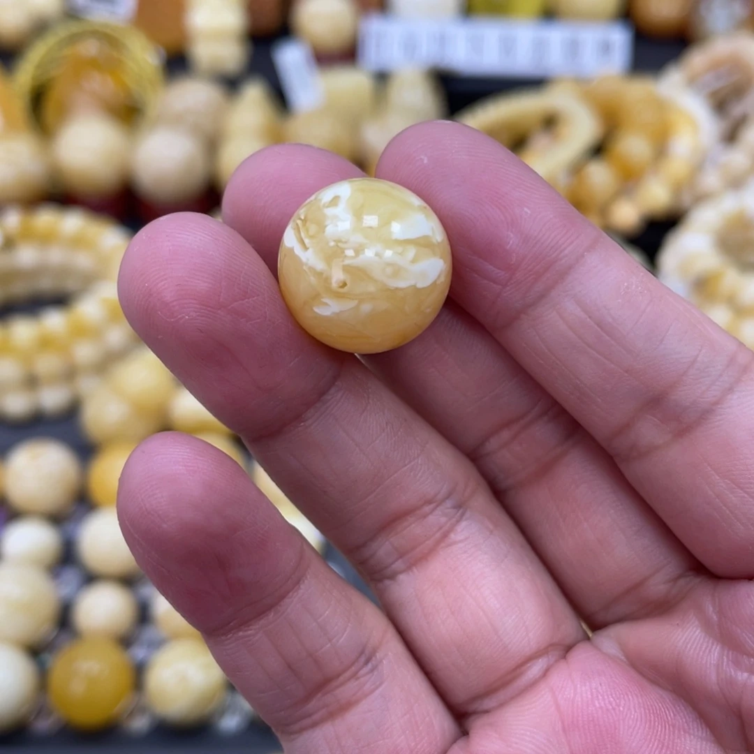 琥珀珠宝奇石未镶嵌17.3mm妖花